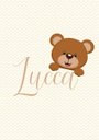 Ver imagem 5 de Kit 2 Quadros Urso Nome Tons Neutros