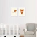 Ver imagem 7 de Kit 2 Quadros Urso Nome Tons Neutros