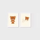 Ver imagem 2 de Kit 2 Quadros Urso Nome Tons Neutros