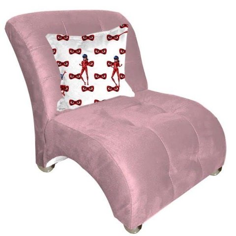 Poltrona Infantil Bia Rosa com Almofada - Moveis Aguias