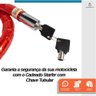 Cadeado para Moto Trava Bicicleta Starfer 1,20m X 24mm com Chave Tubular Segurança e Resistência Con - 4