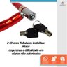 Cadeado para Moto Trava Bicicleta Starfer 1,20m X 24mm com Chave Tubular Segurança e Resistência Con - 5