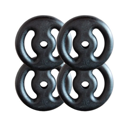 Kit com 4 Anilhas de Ferro Fundido de 10 Kg