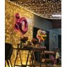 Cortina 1900 leds branco quente fio transparente - 2
