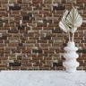 Papel de Parede Adesivo Tijolinho Envelhecido Marrom 12m - 1