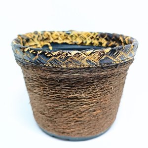 Vaso Cachepot de Sisal Grande - Marrom