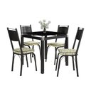 Ver imagem 1 de Conjunto Mesa de Jantar Tubular Malva Tampo de Vidro Quadrado 75cm com 4 Cadeiras 151 Sf Preto/cedro