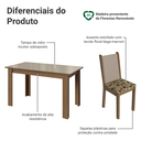 Ver imagem 5 de Conjunto Sala de Jantar Elóra Mesa Tampo de Vidro 6 Cadeiras Rustic/Crema/Bege Marrom Madesa