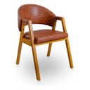 Ver imagem 6 de Poltrona Cadeira Estofada Sala Recepção Escritório Kiora:Ocre/Liso