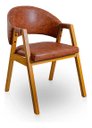 Ver imagem 6 de Poltrona Cadeira Estofada Sala Recepção Escritório Kiora:Ocre/Liso