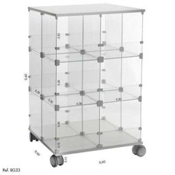 Gôndola de Vidro Modulado - 0,60 X 1,00 X 0,60 - 1