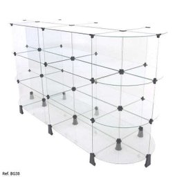 Gôndola Modulado em Vidro - 1,80 x 1,00 x 0,60 - 3