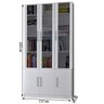 Estante de Livros 6 Portas com Portas Sup. Vidro Fume 12801282 Branco Foscarini - 3