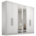 Ver imagem 2 de Guarda Roupa Casal com Espelho 6 Portas 6 Gavetas - Rizon-Branco - Móveis Novo Horizonte
