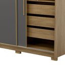 Ver imagem 6 de Guarda-Roupa 2 Portas Flex de Correr 3 Gavetas 100% MDF com Pés Dubai Infinity Marrom/Nature/Alasca/Camarim