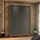 Ver imagem 1 de Guarda-Roupa 2 Portas Flex de Correr 3 Gavetas 100% MDF com Pés Dubai Infinity Marrom/Nature/Alasca/Camarim