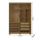 Ver imagem 4 de Guarda-Roupa 2 Portas Flex de Correr 3 Gavetas 100% MDF com Pés Dubai Infinity Marrom/Nature/Alasca/Camarim