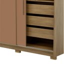 Ver imagem 7 de Guarda-Roupa 2 Portas Flex de Correr 3 Gavetas 100% MDF com Pés Dubai Infinity Marrom/Nature/Alasca/Camarim