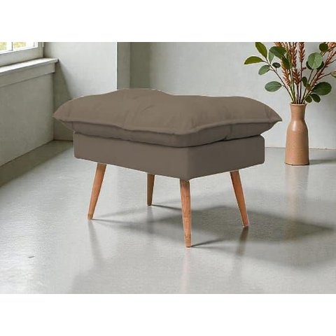 Puff Inglaterra Decorativo para Sala Quarto Linho Rústico