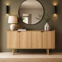 Ver imagem 3 de Aparador Buffet para Sala de Jantar 4 Portas 160cm Orgânico Nordic A03 Hanover Roble - Lyam Decor