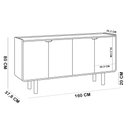 Ver imagem 6 de Aparador Buffet para Sala de Jantar 4 Portas 160cm Orgânico Nordic A03 Hanover Roble - Lyam Decor