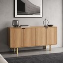 Ver imagem 4 de Aparador Buffet para Sala de Jantar 4 Portas 160cm Orgânico Nordic A03 Hanover Roble - Lyam Decor