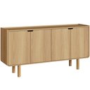 Ver imagem 2 de Aparador Buffet para Sala de Jantar 4 Portas 160cm Orgânico Nordic A03 Hanover Roble - Lyam Decor