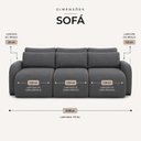 Ver imagem 4 de Sofá Retrátil 7 Lugares Apolo em Linho 390cm Platina