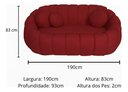 Ver imagem 5 de Namoradeira Concha Decorativa 190cm Sala Suede:vermelho/liso