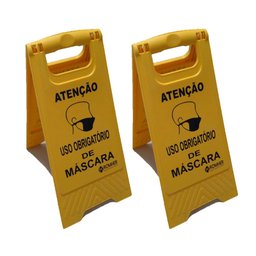 Conj 2 Placa Sinalizadora Uso Obrigatório de Máscara Rohmer mascara - 2