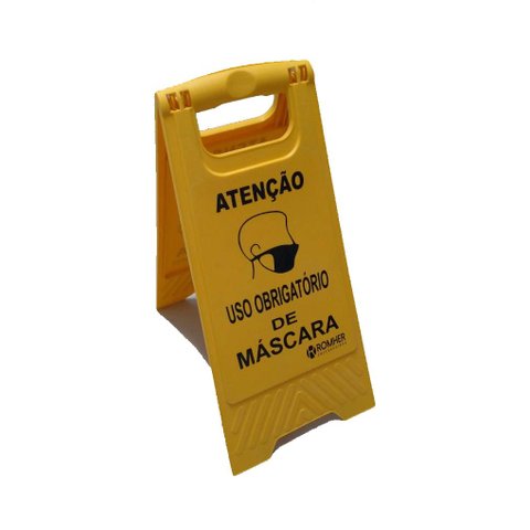 Conj 2 Placa Sinalizadora Uso Obrigatório de Máscara Rohmer mascara
