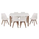 Ver imagem 1 de Conjunto Mesa de Jantar Juliette Branca 135cm com 6 Cadeiras Leda - Branca