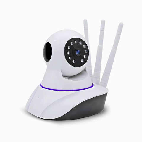 Câmera Ip sem Fio 360° 3 Antenas Hd Wifi Visão Noturna Alarm