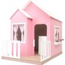 Casinha de Brinquedo Artesanal Janela Lateral Versátil com Cortinas Mdf Rosa/branco L12 - Criança Fe - 7