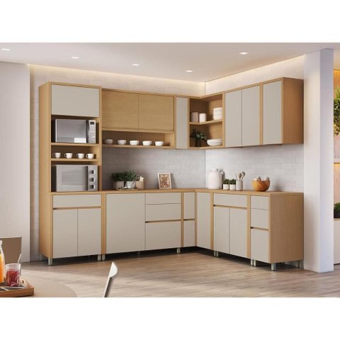 Cozinha Completa 11 Peças Condessa CZ425 Carv/Greige Nesher