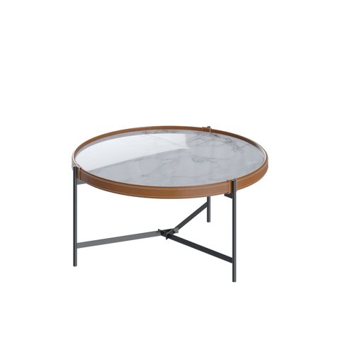 Mesa de Centro Aqua 71 Marmorizado Off White com Grafite - Imcal Moveis Imcal Móveis