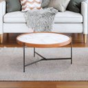 Ver imagem 2 de Mesa de Centro Aqua 71 Marmorizado Off White com Grafite - Imcal Moveis Imcal Móveis