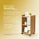 Ver imagem 4 de Estante Multiuso Freijó para Quarto Sala com Rodízio 40cm