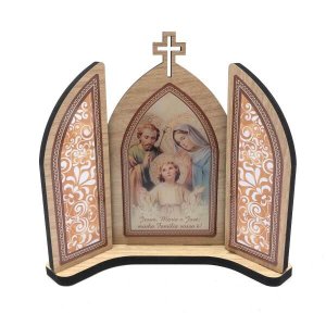 Capela Capelinha Tripla Sagrada Família 15 cm