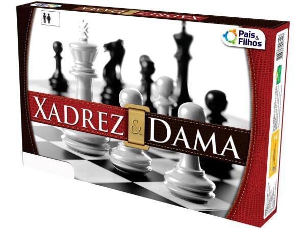 Jogo de dama com tabuleiro de madeira mdf + 24 peças - COLUNA