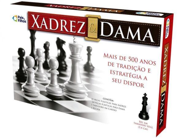 Xadrez, Dama E Trilha No Estojo De Madeira.