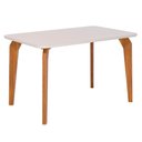 Ver imagem 1 de Mesa Jantar Retangular 1,30 com Vidro Papaia Madeira/off White