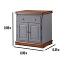 Ver imagem 2 de Balcão Manchester 2 Portas 1 Gaveta 89 X 90 X 45 Cm (a X L X P) - Cor Cinza Escuro/imbuia Glazer