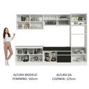 Ver imagem 6 de Armário de Cozinha Completa 310cm Branco Preto Glamy Madesa 01