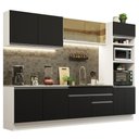 Ver imagem 3 de Armário de Cozinha Completa 310cm Branco Preto Glamy Madesa 01