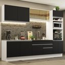 Ver imagem 1 de Armário de Cozinha Completa 310cm Branco Preto Glamy Madesa 01