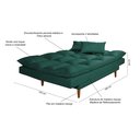 Ver imagem 7 de Sofá Cama Casal 3 Lugares Andorra Suede Verde 403 Império Estofados
