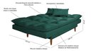 Ver imagem 7 de Sofá Cama Casal 3 Lugares Andorra Suede Verde 403 Império Estofados