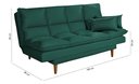 Ver imagem 6 de Sofá Cama Casal 3 Lugares Andorra Suede Verde 403 Império Estofados