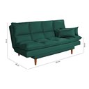 Ver imagem 6 de Sofá Cama Casal 3 Lugares Andorra Suede Verde 403 Império Estofados